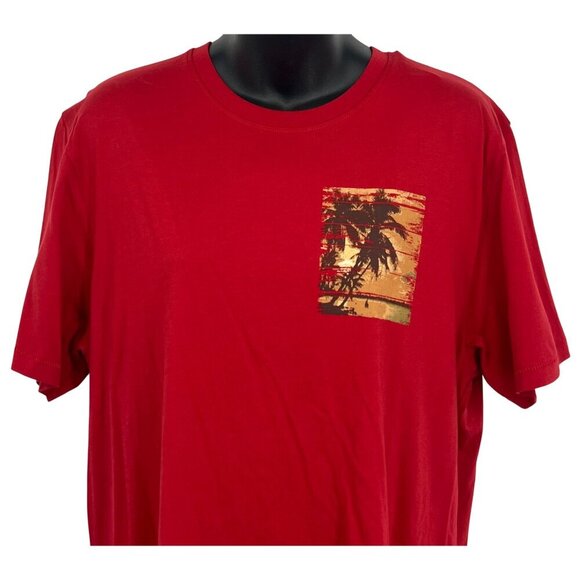 Crazy Shirts Mens Rugby Red Tee Short Pocket Palm Tree Graphic Size Medium M New - Picture 2 of 10